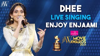 Dhee live singing Enjoy Enjaami  JFW Movie Awards 