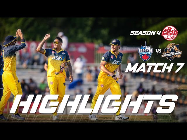GT20 Canada Season 4 | Match – 7 | Toronto Nationals vs Surrey Jaguars | Highlights