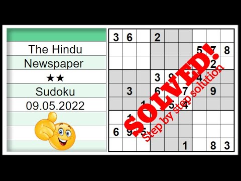 🔊How to Solve The Hindu Sudoku 2 Star | Step by Step Solution | 09.05.2022|  Level ★★