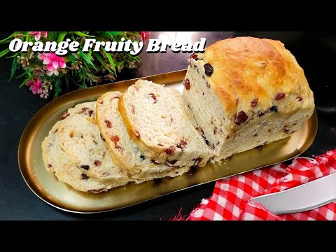 Orange Fruity Bread | Christmas Fruit Bread Recipe | Eggless Tea Time Bread Recipe | Easy Fruit Loaf