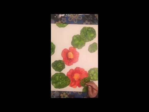 Painting with Alcohol Ink - PAINTING NASTURTIUMS by Denise Balcanoff (Timelapse video)