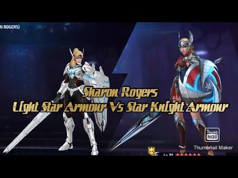 Sharon Rogers Light sirius Armor VS Star Knight Armour In knull stage 9 | Marvel future fight