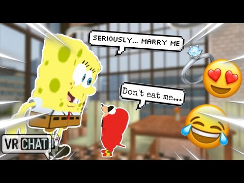 Spongebob can't leave knuckles alone in virtual droid🤣‼️💍😚