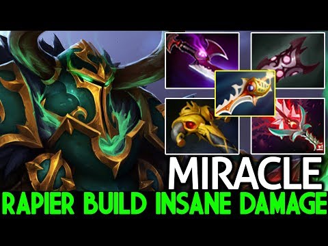 MIRACLE [Wraith King] Crazy Rapier Build Insane Crit Damage 7.24 Dota 2