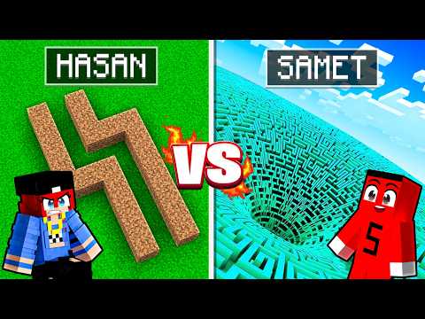 SAMET vs HASAN DEV LABİRENT YAPI KAPIŞMASI !! - Minecraft