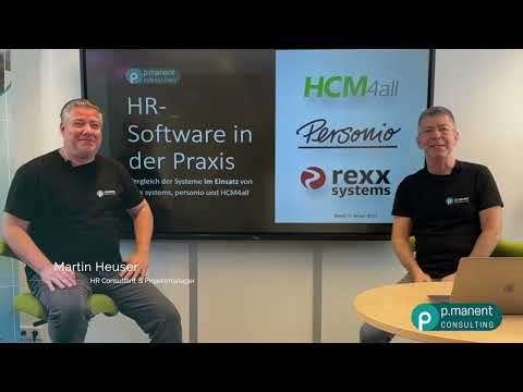 Vergleich von HR Software am Beispiel von personio, HCM4all und rexx systems