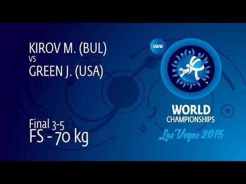 BRONZE FS - 70 kg: J. GREEN (USA) df. M. KIROV (BUL) by FALL, 8-0