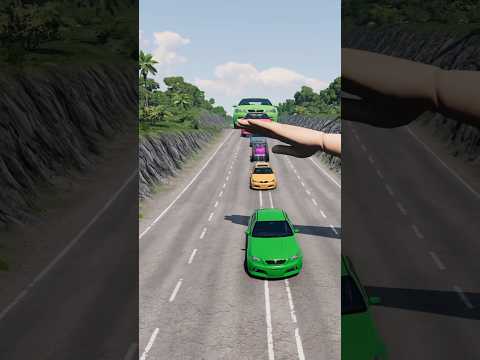 Big & Small Colorful Cars vs Giant Hand Slap #111 | BeamNG.drive