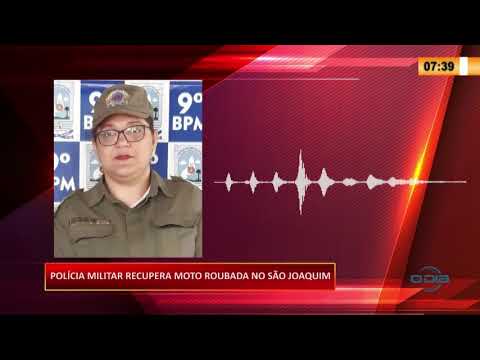 PoliÌcia Militar recupera moto roubada no SaÌƒo Joaquim 25 09 2020