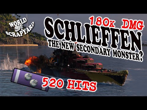 SCHLIEFFEN | German Battleship T10 | new secondary monster? | 500 Hits | 180K | World Of Warships