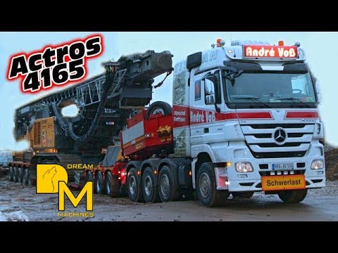LIEBHERR LB28 BOHRGERÄT AUF BAUSTELLE SCHWERTRANSPORT MERCEDES ACTROS 4165 ANDRÉ VOß DREAM MACHINES
