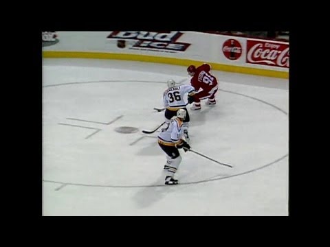 96/97 RS: Det @ Pit Highlights - 2/8/97 (Bowman's 1,000th Win)