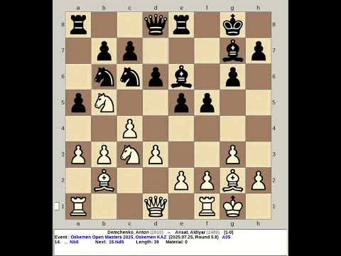 Demchenko, Anton vs Ansat, Aldiyar | Oskemen Open Masters Chess 2025, Kazakhstan