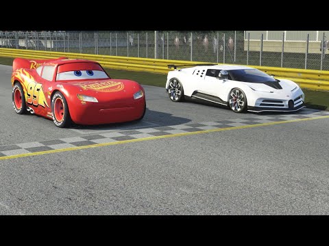 Lightning McQueen vs Bugatti Centodieci at Monza Full Course