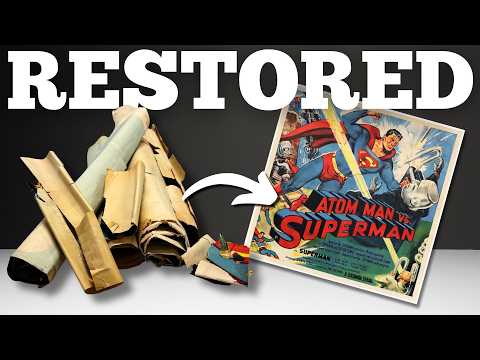 Restoring a MASSIVE 1950s Superman Poster