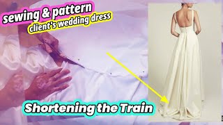 How to Shorten a Wedding Dress with a Train