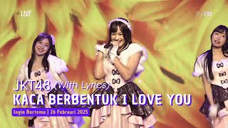Download lagu JKT48 - Kaca Berbentuk I LOVE YOU (Lirik) (Jemima, Levi, Nachia, Kimmy) | Aitakatta 26 Februari 2025 mp3 Download lagu JKT48 - Kaca Berbentuk I LOVE YOU (Lirik) (Jemima, Levi, Nachia, Kimmy) | Aitakatta 26 Februari 2025 mp3