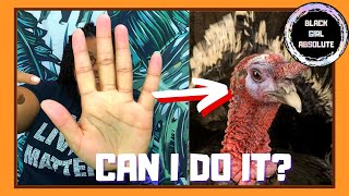 I Try to Paint a Real Turkey from a Hand Turkey Drawing | Acrylic Painting Time Lapse