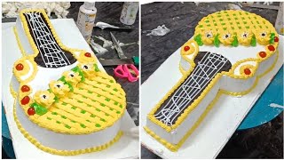 Guitar Cake Design | Guitar Cake Decoration | How to make Guitar Cake | 3 kg Guitar Cake Recipe ||