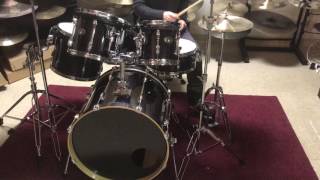 Video thumbnail for Tama Rockstar with Matching Snare & Starcast Mount AMAZING used drum set 5 drums by 247drums Boston MA
