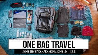One Bag Travel with @PackHacker Packing List Tool