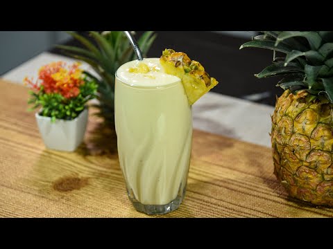 Receta deliciosa de Jugo de Piña Cremoso en 5 minutos - La Mejor Receta de Jugo de Piña Cremoso