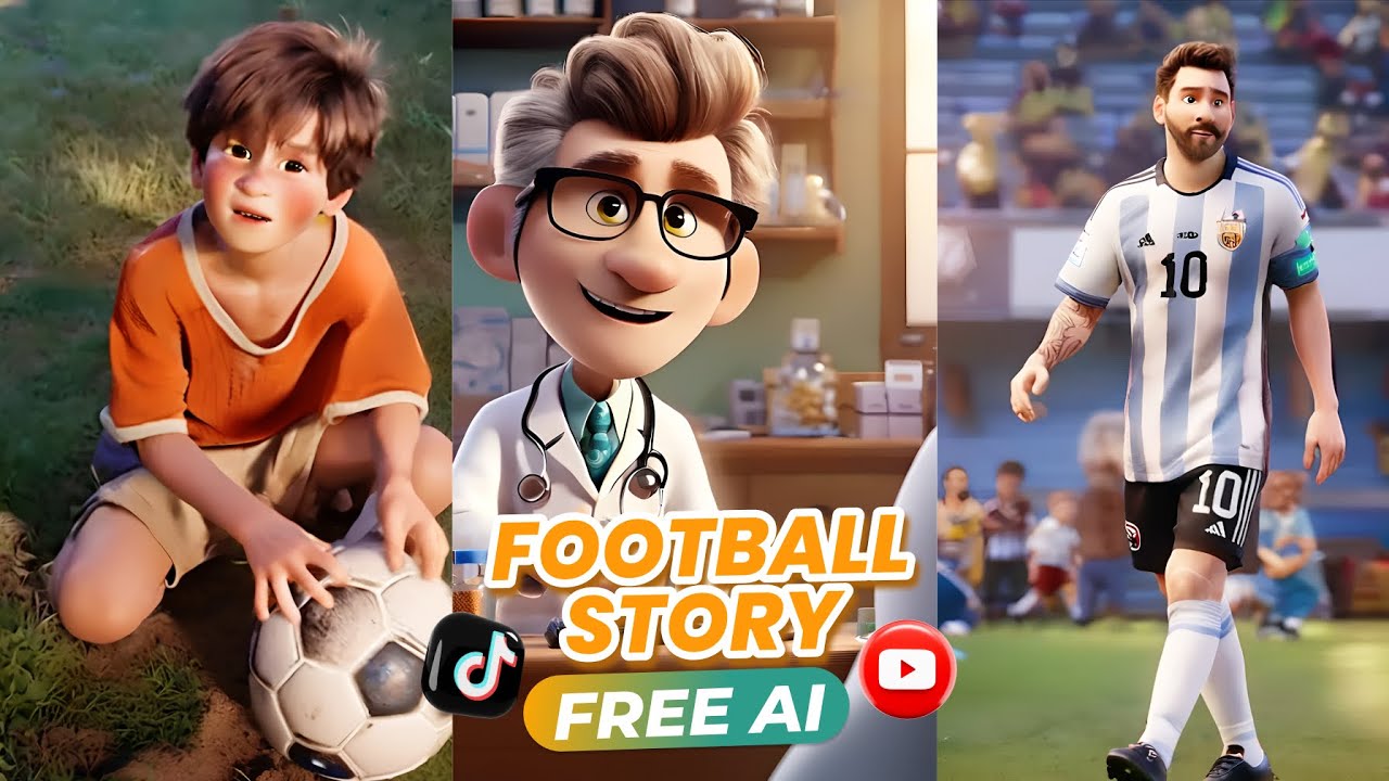 Full Course - How to make Faceless FOOTBALL SHORTS 3D ANIMATION STORY using AI