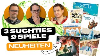 3 Suchties - 9 Spiele | Team Aufgetischt #349 | Railroad Tiles, Herr der Ringe, Nemesis und mehr!