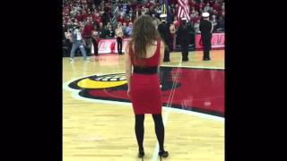 Gabrielle barker sings the National anthem Louisville basketball game January 14, 2016