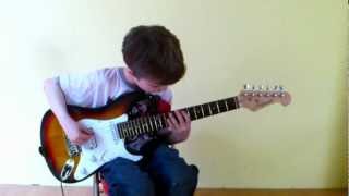 Dustin Tomsen 7 years old covers Ace Frehley - "Rip it out" (included solo)