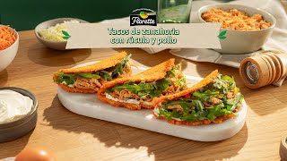 Florette Tacos de zanahoria con rúcula y pollo. anuncio