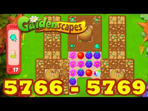 Gardenscapes Level 5766 - 5769 HD Walkthrough | 3 - match | gameplay | android | 5767 | 5768