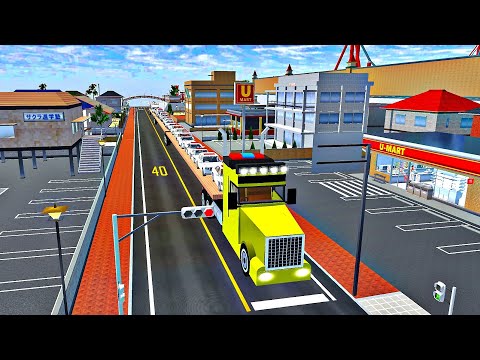 Threeple Quad Flatbed Longst Trailer Truck Transport All Police Cars 🚔🚓 - Sakura School Simulator 🚨🚓