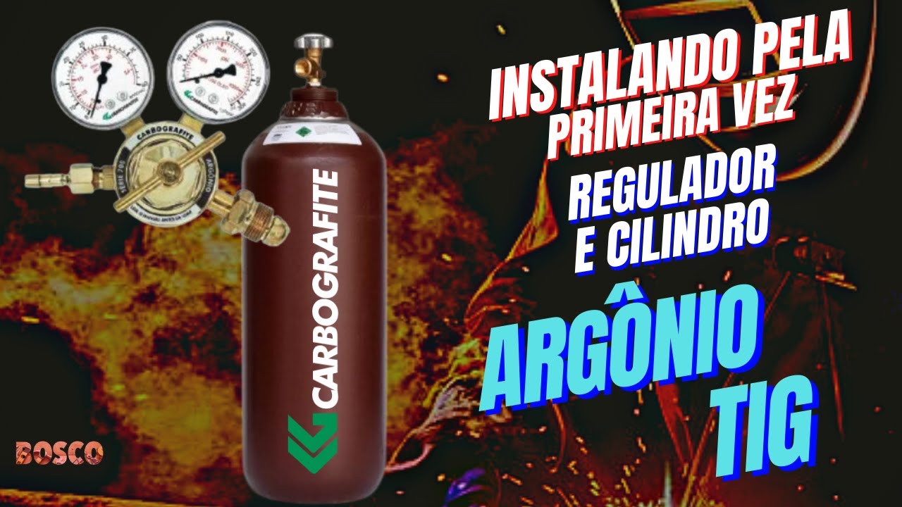 INSTALAÇÃO DO REGULADOR E CILINDRO DE ARGÔNIO. CARBOGRAFITE. #ferramentasmanuais #ferramentas