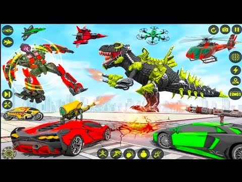 Dino Robot Car Game:Flying Robot transforming game - Android iOS Gameplay