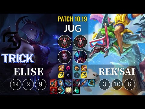 SK Trick Elise vs Rek'Sai Jungle - KR Patch 10.19