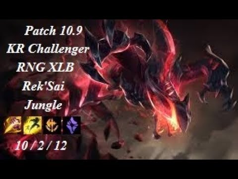 RNG XLB - Rek'Sai Jungle vs Trundle - KR Challenger 1187 LP - Patch 10.9