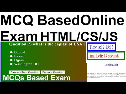 How to Make MCQ based Exam Project in HTML + JS + CSS...