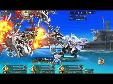 [FGO] Yup, Super Orion is broken. All skills at lv1 with no attack buff CE.
