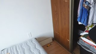 how to remove sliding closet door from bottom track (plastic guides)