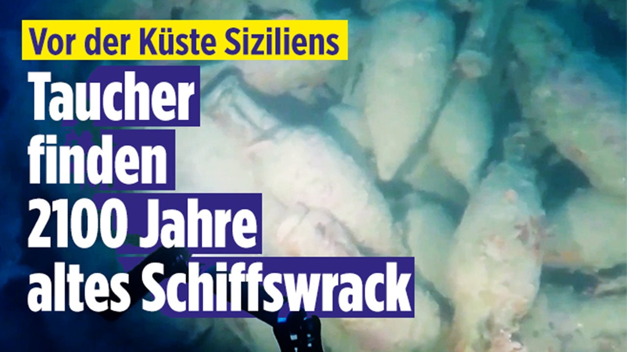 Römer-Wrack entdeckt: Hunderte Amphoren liegen seit 2.100 Jahren vor Sizilien