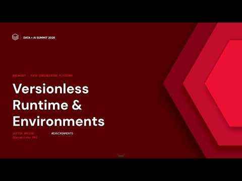 Watch: Versionless and Environments for Notebooks, Jobs, Pipelines: Safe DBR Upgrades and Cached Packages