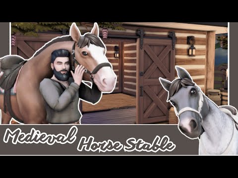 Sims 4 ° Medieval Horse Stable ° Speed Build ° Horse Ranch ° Castle Estate Kit ° with CC