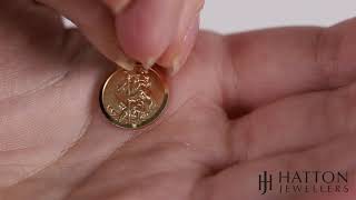 9ct Yellow Gold Single-Sided Round St. Christopher Pendant - 22mm