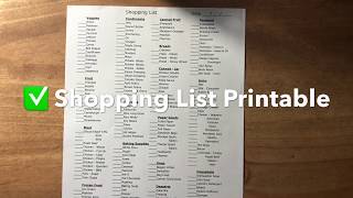 Shopping List Printable