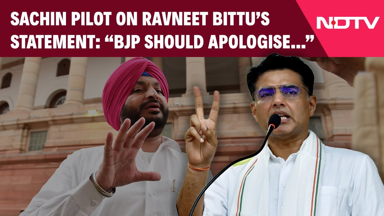 Rahul Gandhi News | Sachin Pilot On Ravneet Bittu’s Statement On Rahul Gandhi: “BJP Should...”