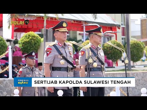 SERAH TERIMA PATAKA WIRA DHARMA BRATA WARNAI PERGANTIAN KAPOLDA SULAWESI TENGAH