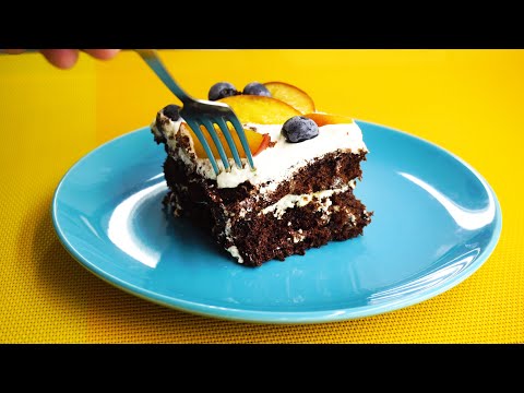 Chocolate Cake with Fresh Fruits recipe