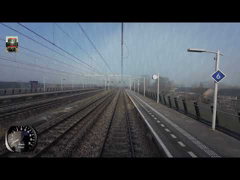 Ride with the train driver from Utrecht to Leiden. (With speedometer)