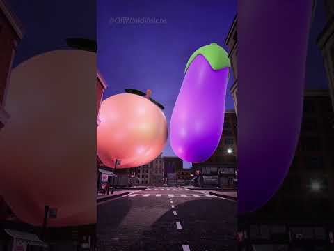 Let them fight 🍑🍆 #cg #cgi #comedy #godzilla #peach #eggplant #shorts